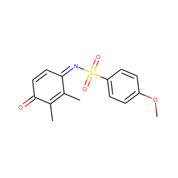 COc1ccc(S(=O)(=O)/N=C2/C=CC(=O)C(C)=C2C)cc1 ZINC000101028105