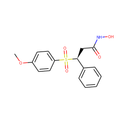 COc1ccc(S(=O)(=O)[C@@H](CC(=O)NO)c2ccccc2)cc1 ZINC000029391814