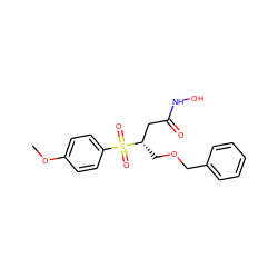 COc1ccc(S(=O)(=O)[C@@H](COCc2ccccc2)CC(=O)NO)cc1 ZINC000029402316