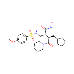 COc1ccc(S(=O)(=O)N(C)C[C@H](C(=O)NO)[C@@H](CC2CCCC2)C(=O)N2CCCCC2)cc1 ZINC000026731365