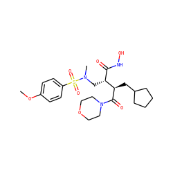 COc1ccc(S(=O)(=O)N(C)C[C@H](C(=O)NO)[C@@H](CC2CCCC2)C(=O)N2CCOCC2)cc1 ZINC000026723439