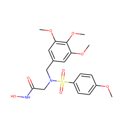 COc1ccc(S(=O)(=O)N(CC(=O)NO)Cc2cc(OC)c(OC)c(OC)c2)cc1 ZINC000013764107