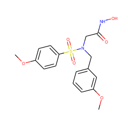 COc1ccc(S(=O)(=O)N(CC(=O)NO)Cc2cccc(OC)c2)cc1 ZINC000013764104