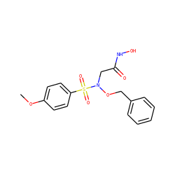 COc1ccc(S(=O)(=O)N(CC(=O)NO)OCc2ccccc2)cc1 ZINC000028647437