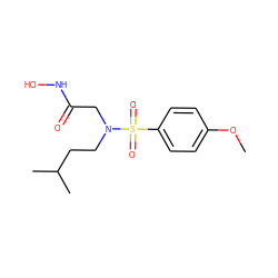 COc1ccc(S(=O)(=O)N(CCC(C)C)CC(=O)NO)cc1 ZINC000013764073