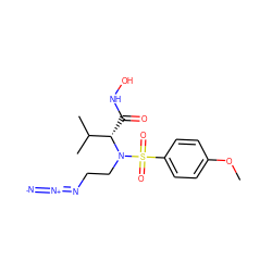 COc1ccc(S(=O)(=O)N(CCN=[N+]=[N-])[C@@H](C(=O)NO)C(C)C)cc1 ZINC000096934279