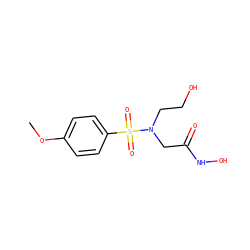 COc1ccc(S(=O)(=O)N(CCO)CC(=O)NO)cc1 ZINC000058650403