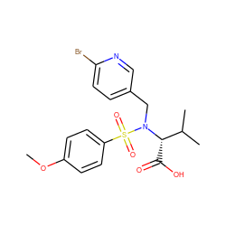 COc1ccc(S(=O)(=O)N(Cc2ccc(Br)nc2)[C@@H](C(=O)O)C(C)C)cc1 ZINC000028865170