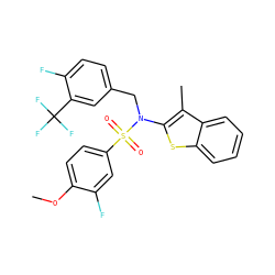 COc1ccc(S(=O)(=O)N(Cc2ccc(F)c(C(F)(F)F)c2)c2sc3ccccc3c2C)cc1F ZINC000115231730