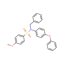 COc1ccc(S(=O)(=O)N(Cc2ccccc2)c2ccc(Oc3ccccc3)cc2)cc1 ZINC001772615382