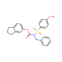 COc1ccc(S(=O)(=O)N(Nc2ccccc2)C(=O)Oc2ccc3c(c2)CCC3)cc1 ZINC000653786501