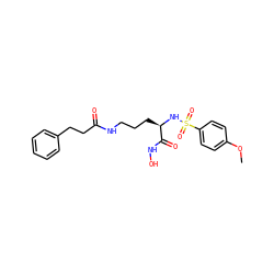 COc1ccc(S(=O)(=O)N[C@H](CCCNC(=O)CCc2ccccc2)C(=O)NO)cc1 ZINC000026183573