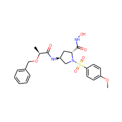 COc1ccc(S(=O)(=O)N2C[C@@H](NC(=O)[C@H](C)OCc3ccccc3)C[C@@H]2C(=O)NO)cc1 ZINC000027558646