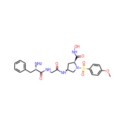 COc1ccc(S(=O)(=O)N2C[C@@H](NC(=O)CNC(=O)[C@@H](N)Cc3ccccc3)C[C@H]2C(=O)NO)cc1 ZINC000169330094