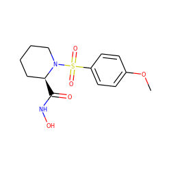 COc1ccc(S(=O)(=O)N2CCCC[C@@H]2C(=O)NO)cc1 ZINC000013801714