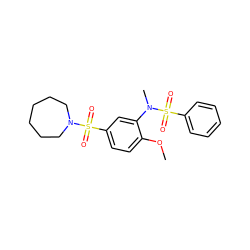 COc1ccc(S(=O)(=O)N2CCCCCC2)cc1N(C)S(=O)(=O)c1ccccc1 ZINC000004199867