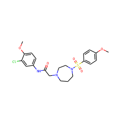 COc1ccc(S(=O)(=O)N2CCCN(CC(=O)Nc3ccc(OC)c(Cl)c3)CC2)cc1 ZINC000082157879