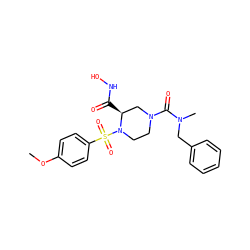 COc1ccc(S(=O)(=O)N2CCN(C(=O)N(C)Cc3ccccc3)C[C@@H]2C(=O)NO)cc1 ZINC000003939351