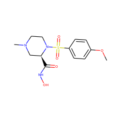 COc1ccc(S(=O)(=O)N2CCN(C)C[C@@H]2C(=O)NO)cc1 ZINC000027211403