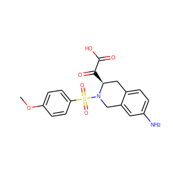 COc1ccc(S(=O)(=O)N2Cc3cc(N)ccc3C[C@@H]2C(=O)C(=O)O)cc1 ZINC000013797780