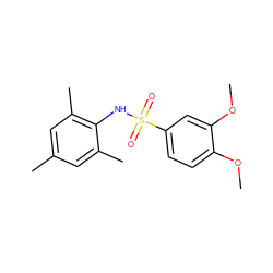 COc1ccc(S(=O)(=O)Nc2c(C)cc(C)cc2C)cc1OC ZINC000000617015