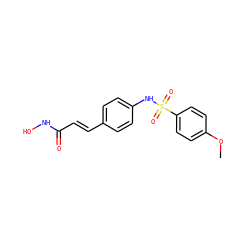 COc1ccc(S(=O)(=O)Nc2ccc(/C=C/C(=O)NO)cc2)cc1 ZINC000013493379