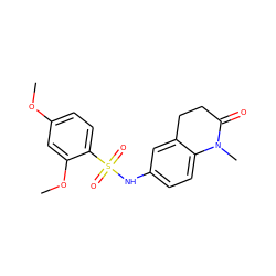 COc1ccc(S(=O)(=O)Nc2ccc3c(c2)CCC(=O)N3C)c(OC)c1 ZINC000009828259