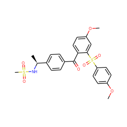 COc1ccc(S(=O)(=O)c2cc(OC)ccc2C(=O)c2ccc([C@H](C)NS(C)(=O)=O)cc2)cc1 ZINC000028527802