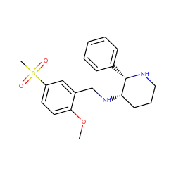 COc1ccc(S(C)(=O)=O)cc1CN[C@H]1CCCN[C@H]1c1ccccc1 ZINC000022938140