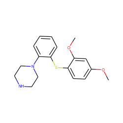 COc1ccc(Sc2ccccc2N2CCNCC2)c(OC)c1 ZINC000095560510