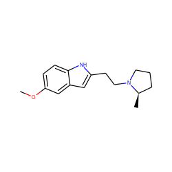 COc1ccc2[nH]c(CCN3CCC[C@H]3C)cc2c1 ZINC000029130579