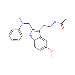 COc1ccc2[nH]c(CN(C)c3ccccc3)c(CCNC(C)=O)c2c1 ZINC000043074375