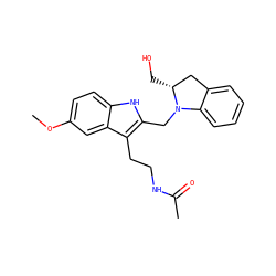 COc1ccc2[nH]c(CN3c4ccccc4C[C@H]3CO)c(CCNC(C)=O)c2c1 ZINC000040429138