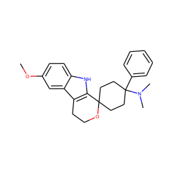 COc1ccc2[nH]c3c(c2c1)CCOC31CCC(c2ccccc2)(N(C)C)CC1 ZINC000003950142