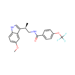 COc1ccc2[nH]cc([C@@H](C)CNC(=O)c3ccc(OC(F)(F)F)cc3)c2c1 ZINC000029040685