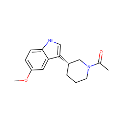 COc1ccc2[nH]cc([C@H]3CCCN(C(C)=O)C3)c2c1 ZINC000065731250