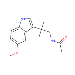 COc1ccc2[nH]cc(C(C)(C)CNC(C)=O)c2c1 ZINC000036188158