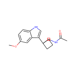 COc1ccc2[nH]cc(C3(CNC(C)=O)CCC3)c2c1 ZINC000035976966