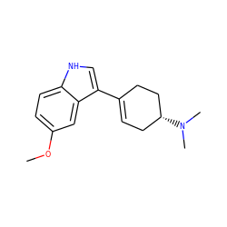 COc1ccc2[nH]cc(C3=CC[C@@H](N(C)C)CC3)c2c1 ZINC000028819431