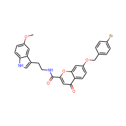 COc1ccc2[nH]cc(CCNC(=O)c3cc(=O)c4ccc(OCc5ccc(Br)cc5)cc4o3)c2c1 ZINC000103256576