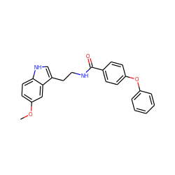 COc1ccc2[nH]cc(CCNC(=O)c3ccc(Oc4ccccc4)cc3)c2c1 ZINC000029040643