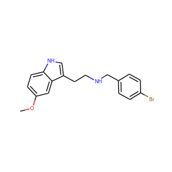 COc1ccc2[nH]cc(CCNCc3ccc(Br)cc3)c2c1 ZINC000002567726