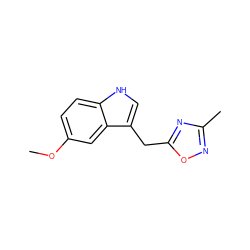 COc1ccc2[nH]cc(Cc3nc(C)no3)c2c1 ZINC000113742019