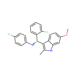 COc1ccc2c([C@H](Nc3ccc(Cl)cc3)c3ccccc3Cl)c(C)[nH]c2c1 ZINC000103244862