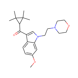 COc1ccc2c(C(=O)C3C(C)(C)C3(C)C)cn(CCN3CCOCC3)c2c1 ZINC000014975829