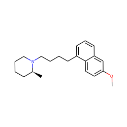 COc1ccc2c(CCCCN3CCCC[C@@H]3C)cccc2c1 ZINC000013678073