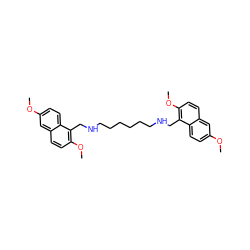 COc1ccc2c(CNCCCCCCNCc3c(OC)ccc4cc(OC)ccc34)c(OC)ccc2c1 ZINC000045194319