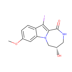 COc1ccc2c(I)c3n(c2c1)C[C@@H](O)CNC3=O ZINC000169352553