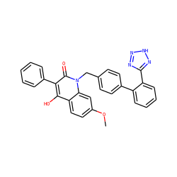 COc1ccc2c(O)c(-c3ccccc3)c(=O)n(Cc3ccc(-c4ccccc4-c4nn[nH]n4)cc3)c2c1 ZINC000100780835