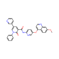 COc1ccc2c(Oc3ccc(NC(=O)c4cc(-c5cccnc5)cn(-c5ccccc5)c4=O)nc3)ccnc2c1 ZINC000049694438